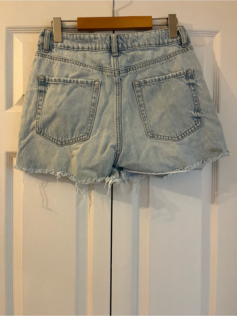Dynamite Light Wash Denim Cutoff Shorts - Picture 3 of 5